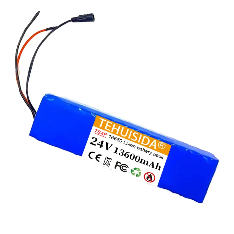 24v Lithium Battery 7S4P 29.4v 13600mAh 18650 Electric Scooter Electric Seat BMS Power Supply + 29.4v 2A Charger