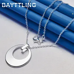 Fashion 925 Sterling Silver 16-30 Inches Smooth Moon Necklace For Women Charm Wedding Engagement Gift Temperament Jewelry
