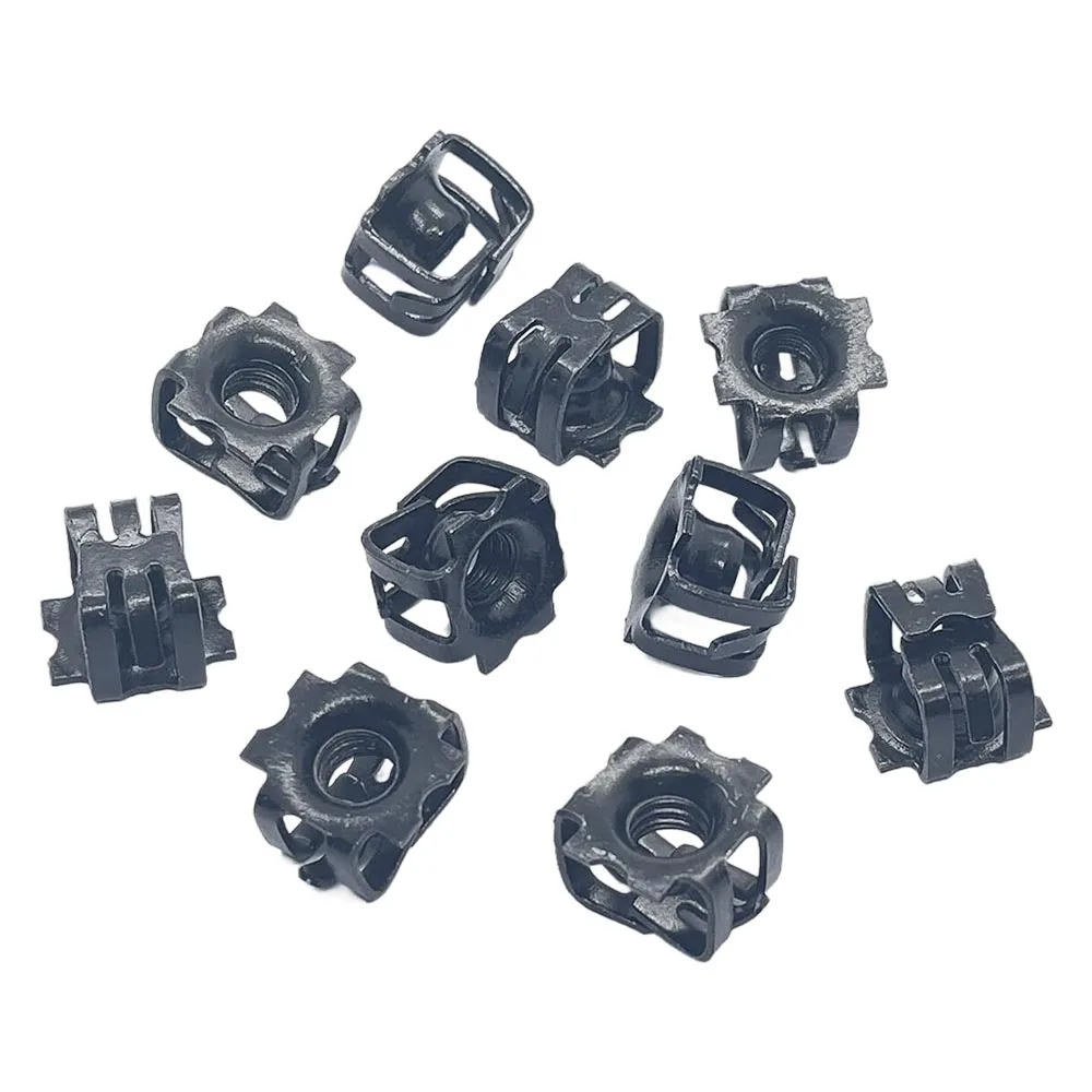 10pcs Metal Retainer U Type Clip Nut License Plate Bumper Retaining Nut Clips 65 Manganese