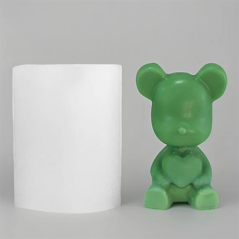 3D Stereo Violent Bear Silicone Mold; Scented Candle Diffuser Soapstone Dropping Gel Ornament Mold
