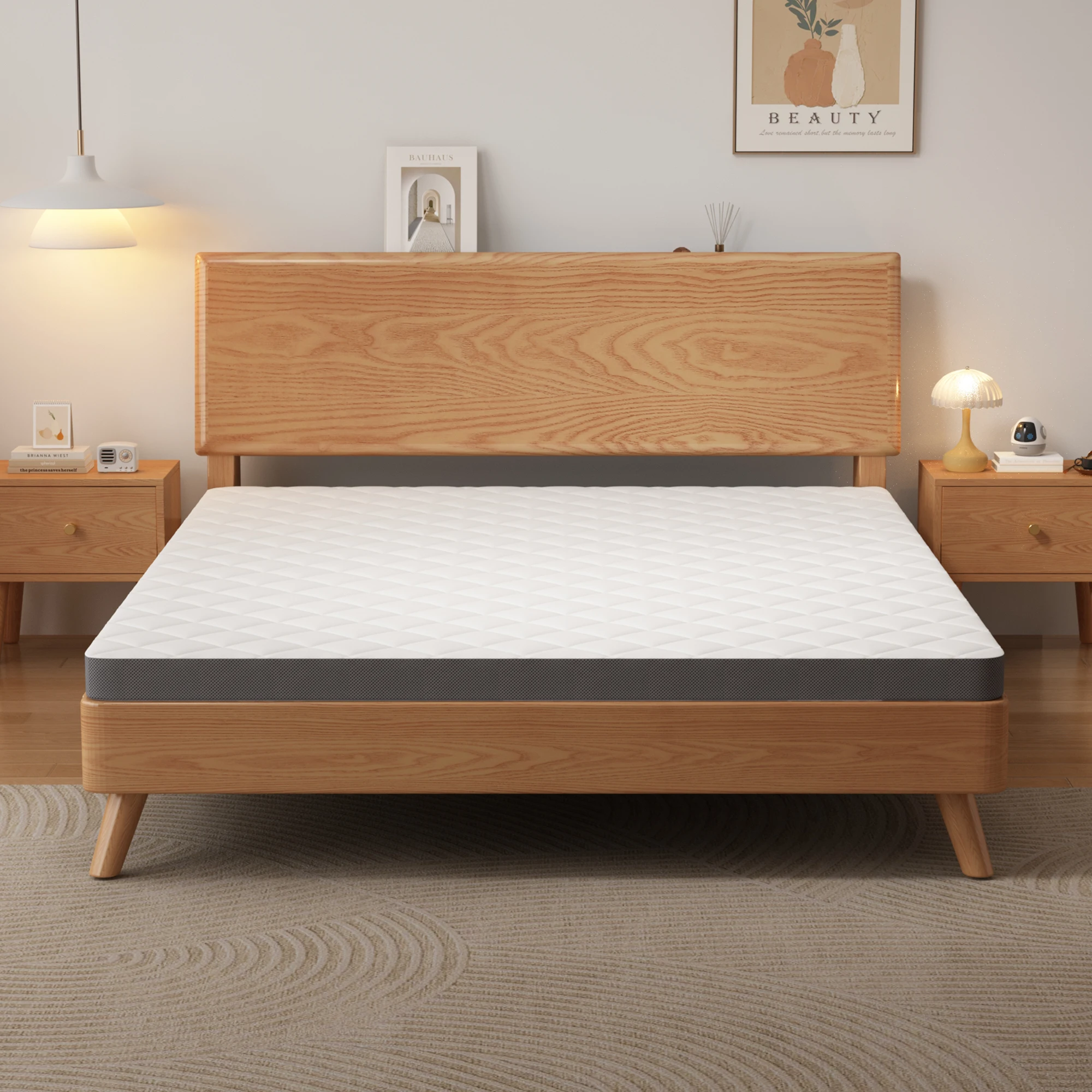 Colchón Comanlai Comfortable H3 de Siete Zonas con Espuma Grabada, Altura 7 cm, 90x200, 120x200, 140x200, 160x200, 180x200 cm