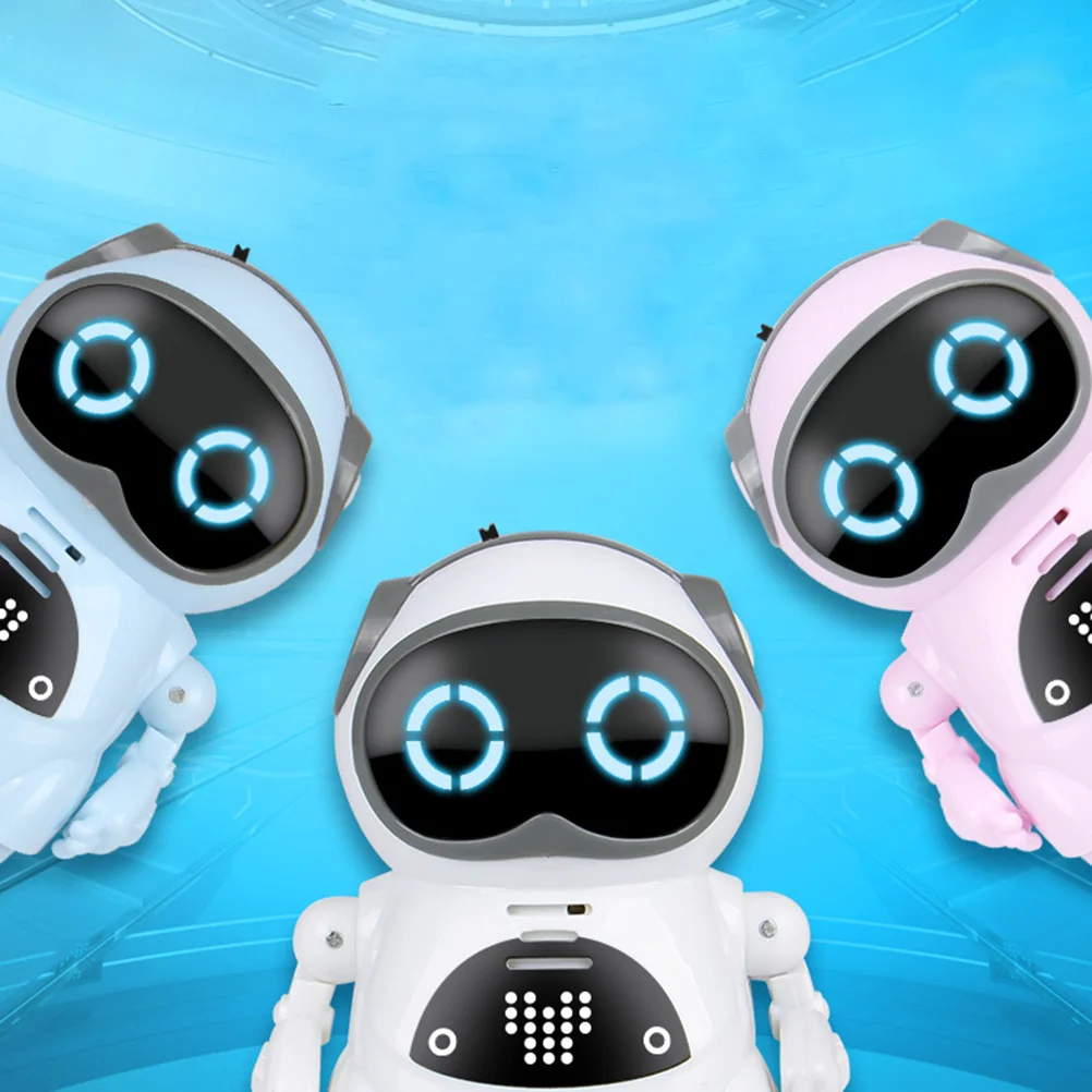 Intelligent Mini Rc Robot Talking Sound Control Walking Dancing LED Light Pink Educational Interactive Rc Robot