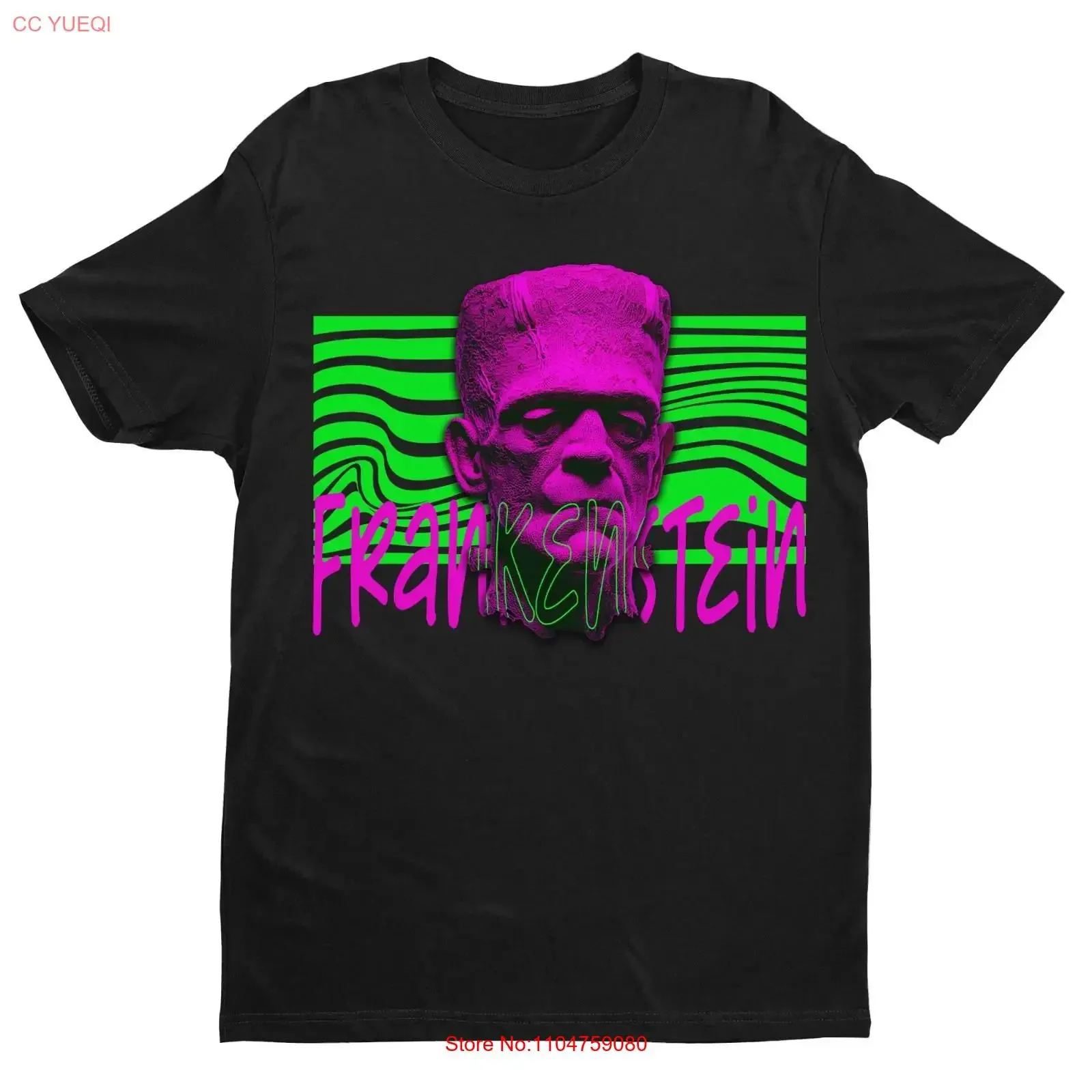 Camiseta Vintage de la Película de Terror Frankenstein, La Novia de Frankenstein, Estilo Retro, Lavada, Versátil, Transpirable, Unisex, Ropa Urbana con Gráficos