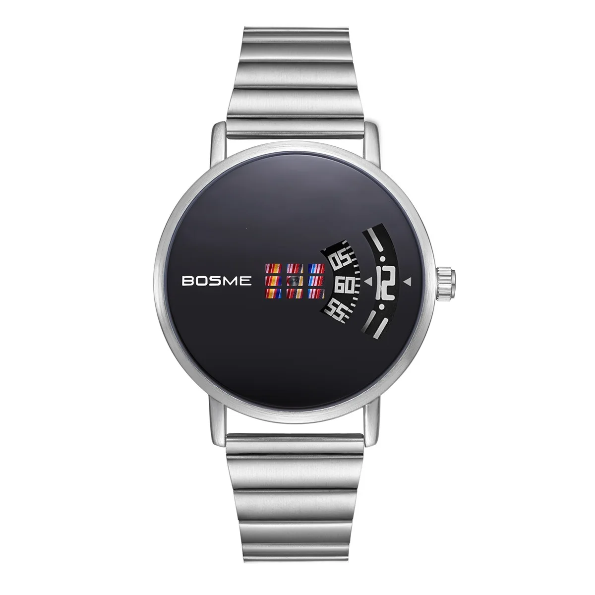 

Korean Style Men’s Quartz Watch Creative Dial Student Wristwatch Fashion Casual Waterproof Unique Design Watch