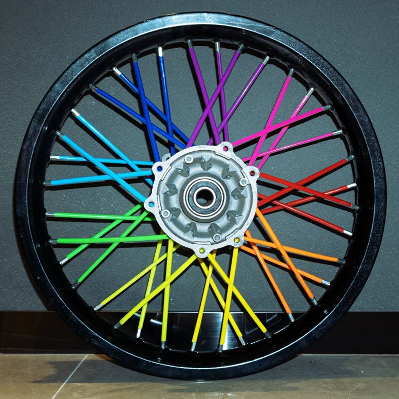 72pcs Bicycle Wheel Spoked Protector Wraps 24cm Wheel Rim Spoke Wrap Kit for Motorcycle Bike Color Rims Skin Trim Covers Pipe