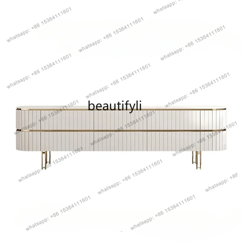 

Легкий роскошный шкаф для телевизора, журнальный столик, комбинация виллы, гостиной, спальни, шкаф для хранения вещей из каменной плиты, ТВ-шкаф