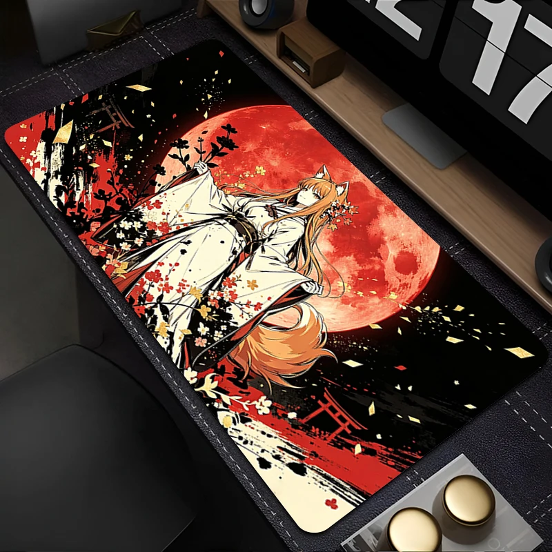 Mouse Pad Spice and Wolf Cool Anime MousePad Large Gaming Mousepad Rubber Gamer Extended Desk mat kawaii Computer Keyboard Mouse