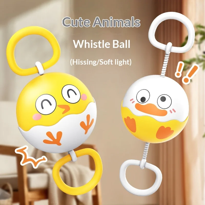 Light Up Pull String Whistle Ball Gyro Wheel, Nostalgic Toy for 80s & 90s, Kids Small Gift for Kindergarten Boys and Girls