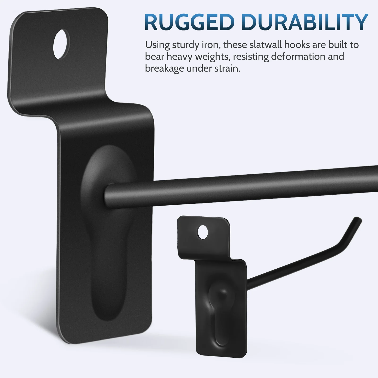 

20pcs Black Slatwall Hooks 4 Thick 10cm Heavy Duty Metal Wall Hangers Storage Garage Tool Display Home Universal Hooks