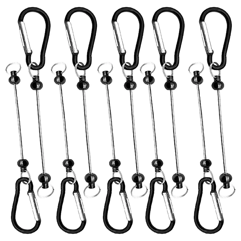 

10 Pcs Beadable Keychian Bars Small Carabiner Clips DIY Beaded Key Chains Charm Craft (No Beaded Included)