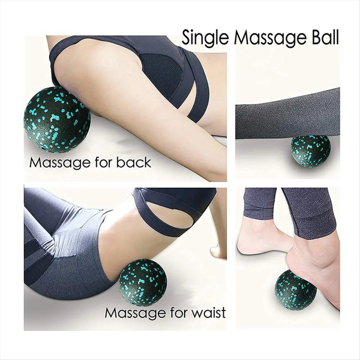 ABXY 3PCS Yoga Roller Massage Peanut Ball Set EPP Fitness Foam Column for Back Pain Deep Tissue Stretching Muscle Relax--A