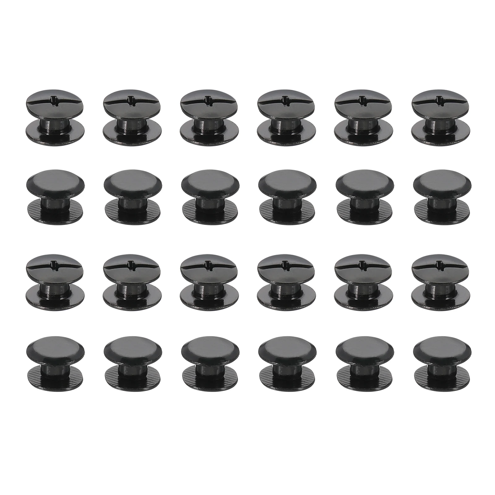24Sets Chicago Screws Galvanized Iron Chicago Screw Phillips Binding Post Screw Rivets Leather Belt Scrapbook Photo Albums Black