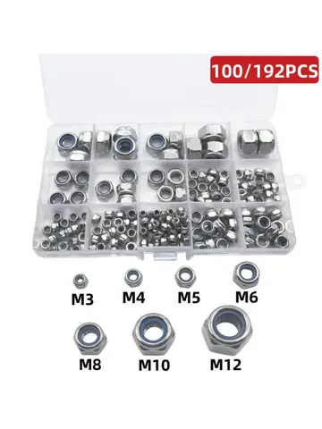 100/192개 스테인레스 스틸 잠금 너트는 진동, 충격 등으로 인해 볼트가 풀리는 것을 방지하기 위해 와셔를 잠그는 데 이상적입니다.