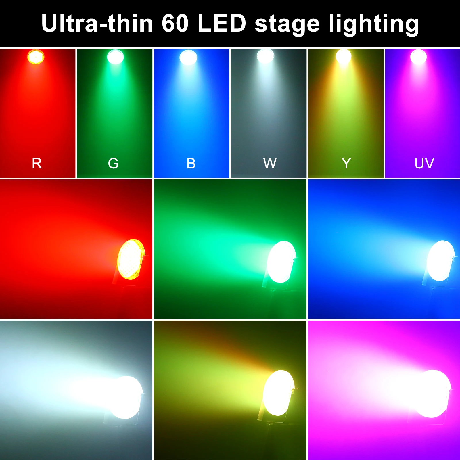 

Yiflamefly 2Pcs RGBW 4-in-1 LED DJ Par Light DMX512 & Sound Activated Uplighting for DJ Disco Club Wedding Party Church Stage