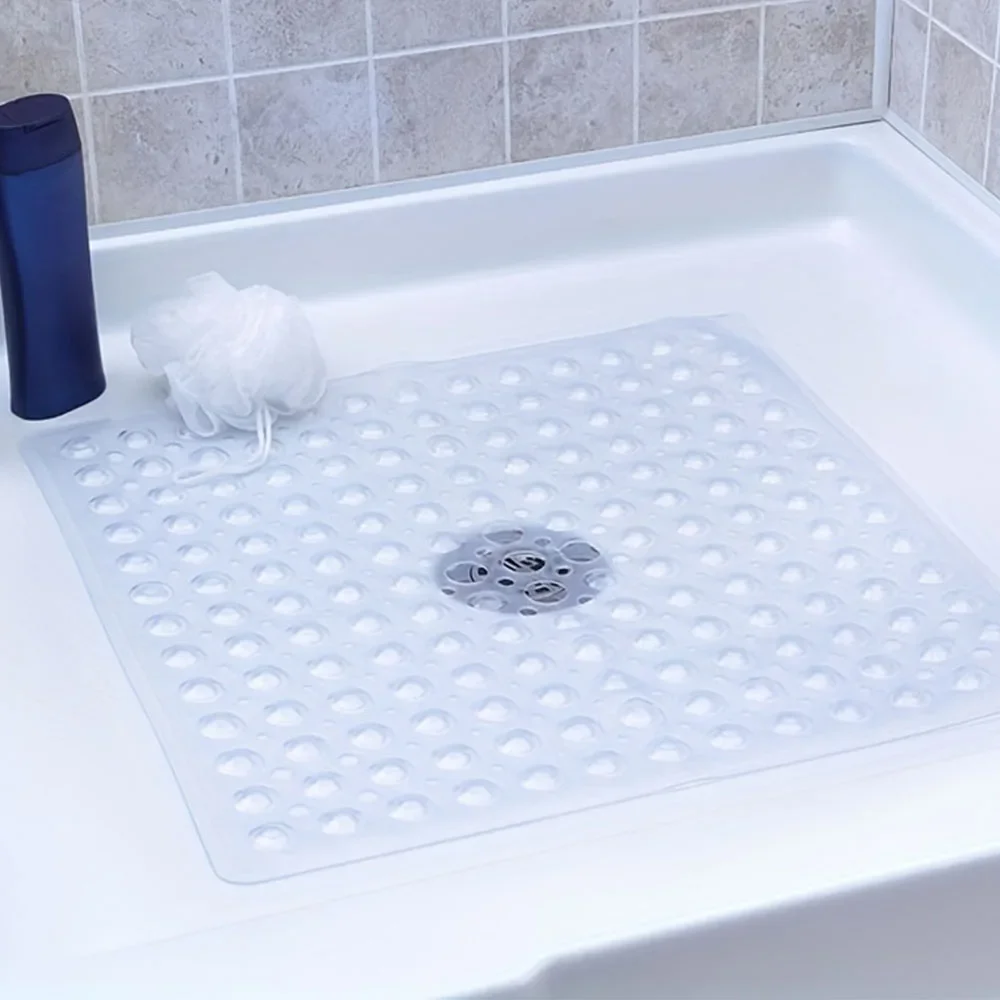 1PC Square PVC Bubble Leak Hole with Suction Cup Shower Non-slip Mat Bath Non-slip Bath Mat Floor Mat