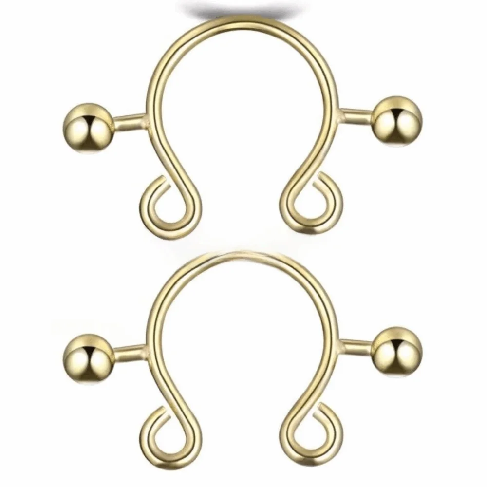 2pcs/set Steel Nipple Clip Rings Faux Nipple Round Screw Faux Nipple Shield Fashion Accessory Clip Design