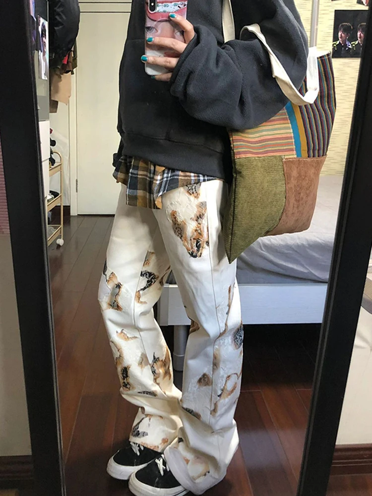 Damskie spodnie jeansowe na jesień i zimę 2025, Harajuku, obcisłe, z niskim stanem, szerokie, dzwony, japońskie Y2k, kowbojskie, bootcut, nowe.