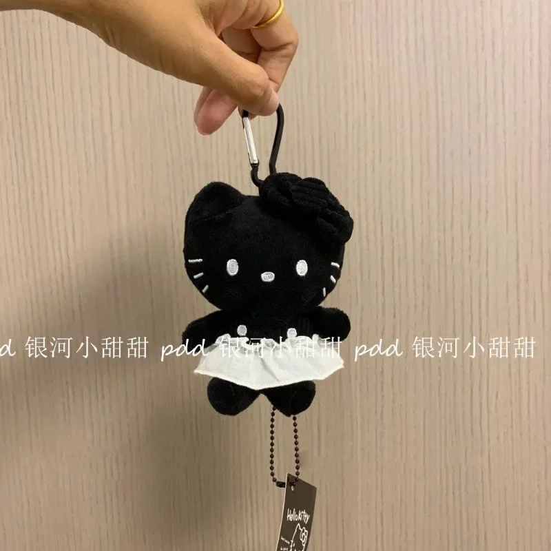 Sanrioed Black Lolita Dress Series Hellokittys peluche borsa decorazione ciondolo Kawaii Plushie Doll portachiavi regali per bambini