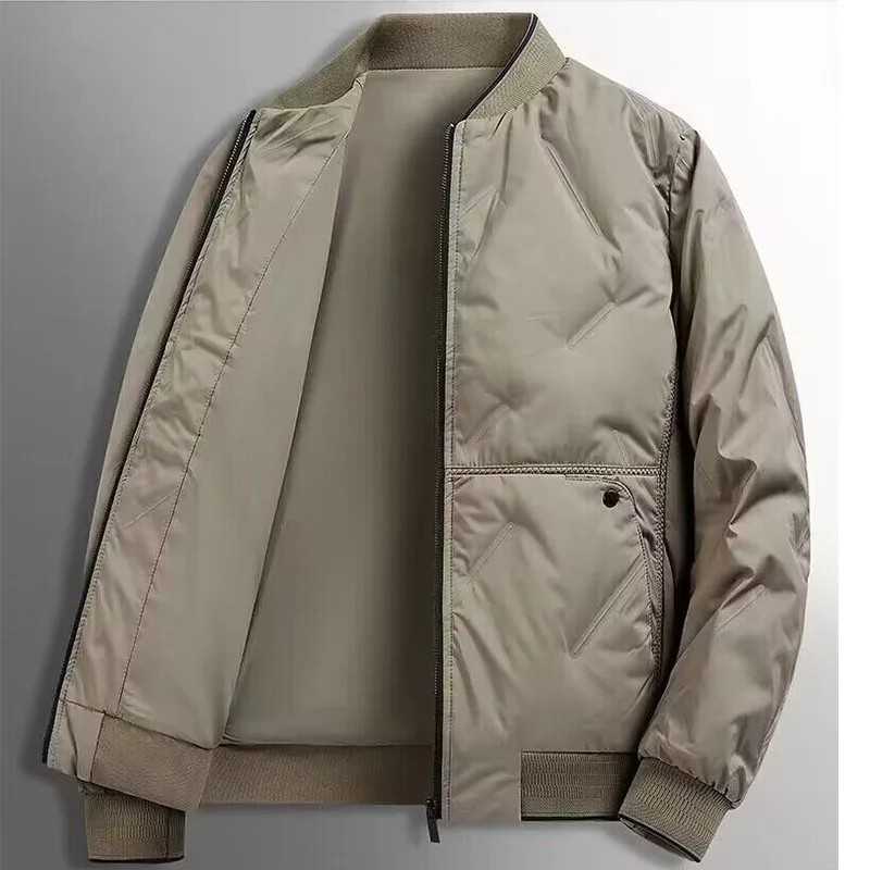 Black Bomber Collar Winter Thickened Men's Jacket Down Cotton Padded Casual Trendy Parkas Versatile Warm Coat