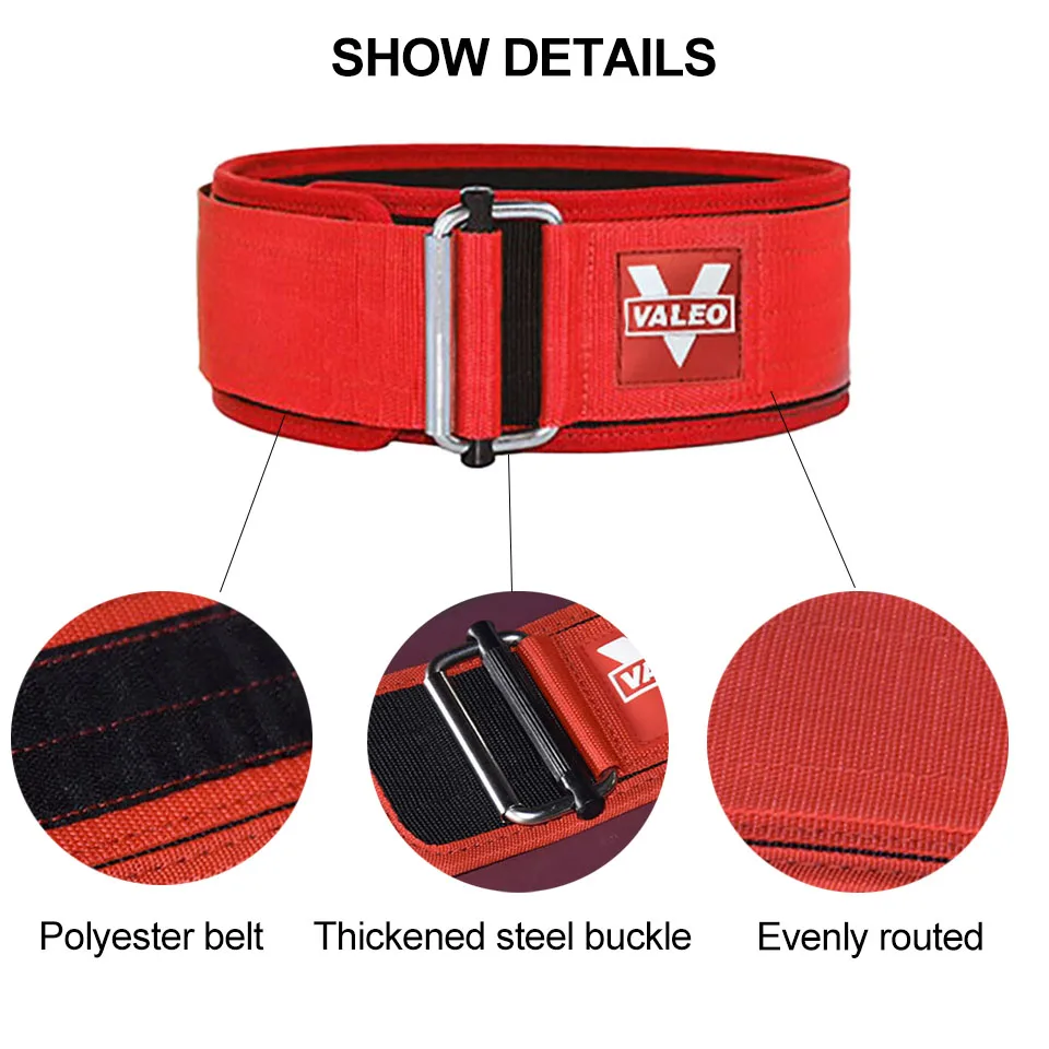 LOODGEEL Quick Locking Weightlifting Belt Adjustable Nylon Gym Workout Belt Men Women Deadlifting Squatting Lifting Back Support