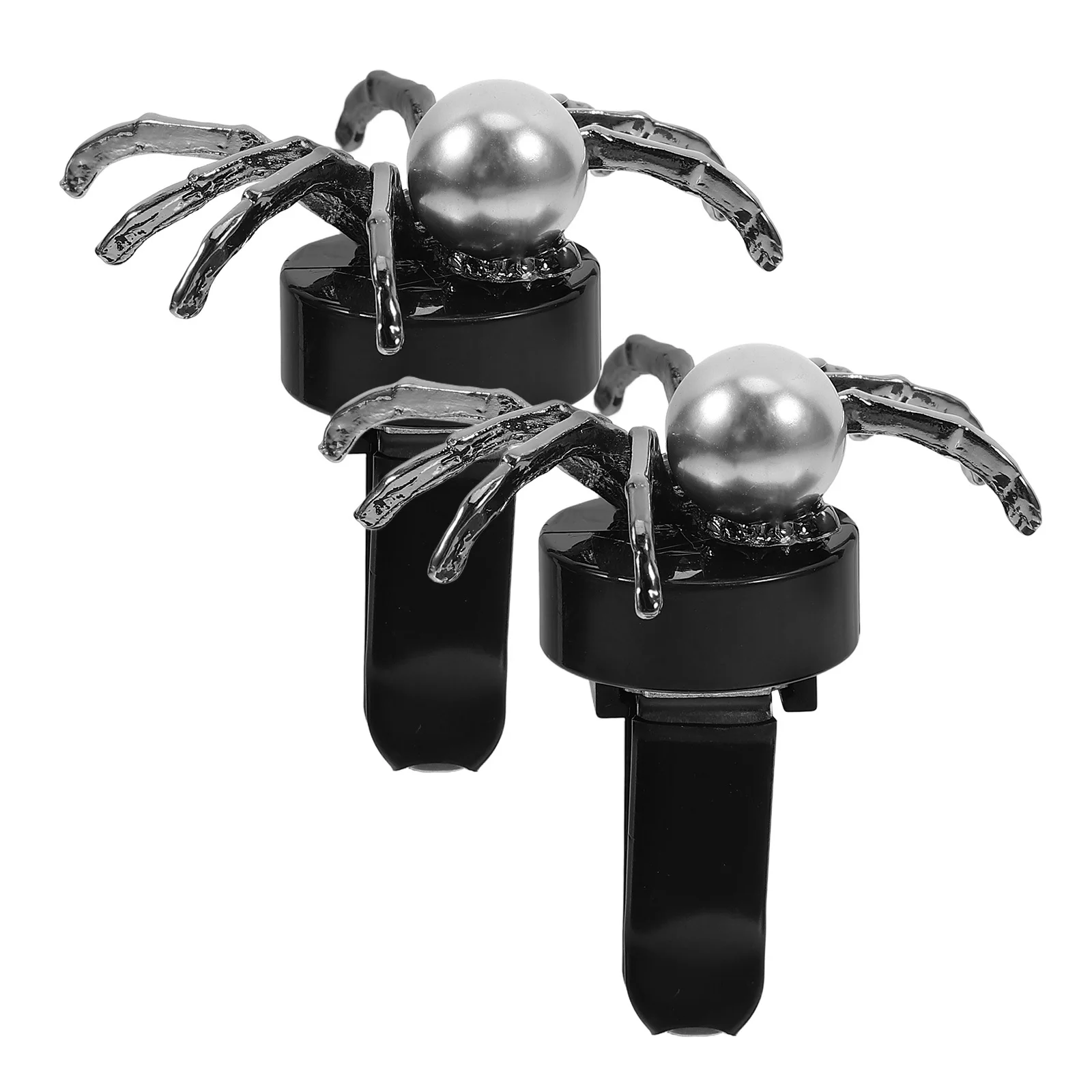

2Pcs Cute Rhinestone Spider Car Vent Clips Gothic Air Diffuser Charm Black Car Interior Decoration Halloween Spider Clips
