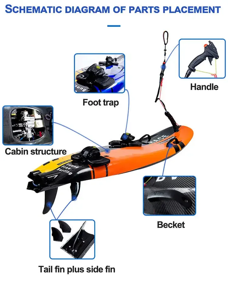 2stroke Water-cooled Engine 55km/h 3.0L Petrol 110CC Jet Board Gas Powered Surfboard
