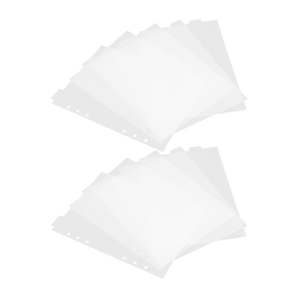 10Sheets PVC Binder Dividers with Writable Tabs for Notebooks Journals Planners Office School Organization Index Classification