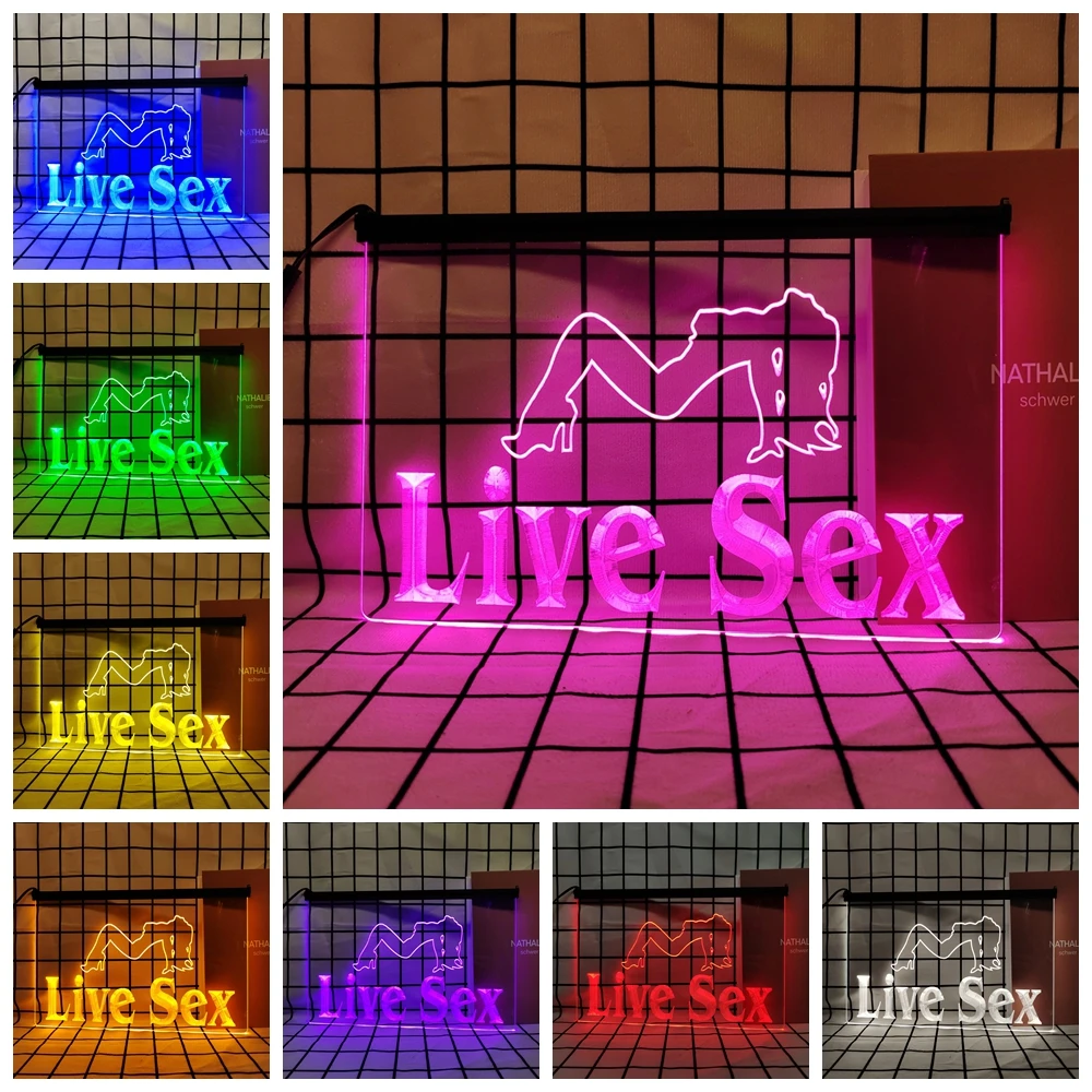 Live Sex Sexy Girl Dancer XXX Retro LED Insegna al neon Decorazioni per la casa con targhe e poster vintage per camera Ufficio Fattoria