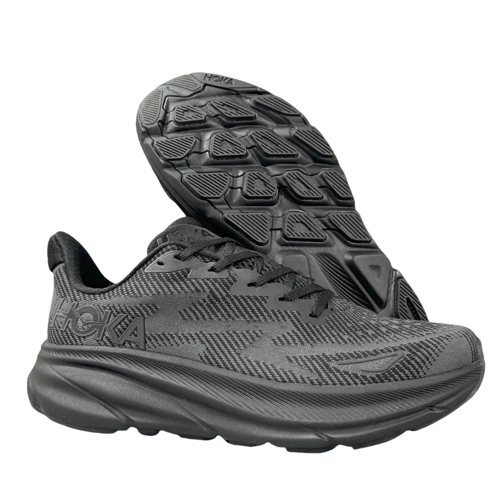 HOKA ONE ONE Clifton 9 Man and Women‘s  Classic Anti-slip Wear-resistant Shock-absorbing Comfortable Running Shoes ALL Black