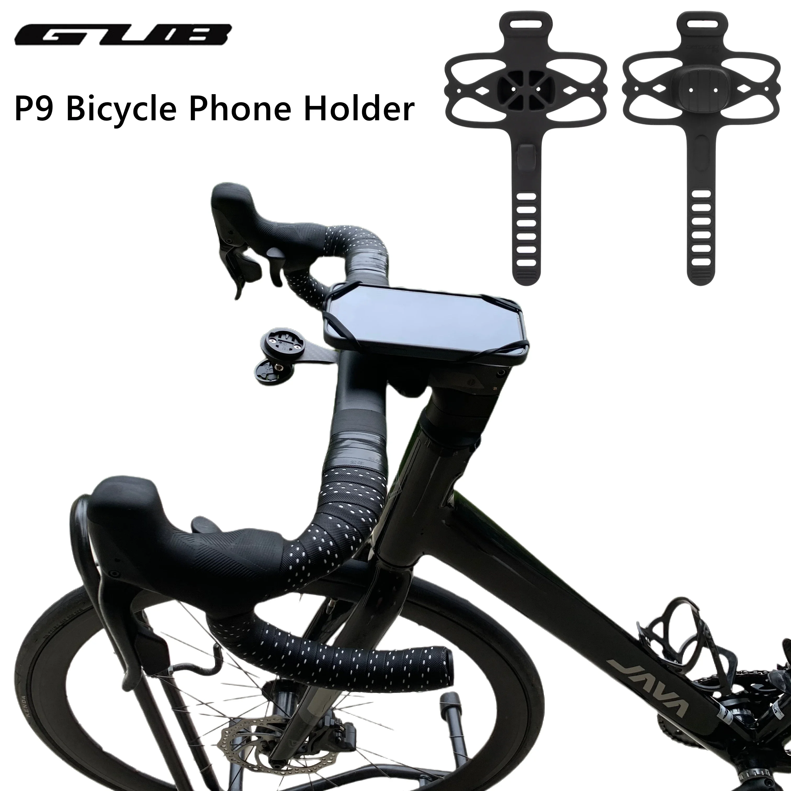 

GUB Bicycle Phone Holder P9 Silicone Rubber Mountain MTB Road Bike Motorcycle Scooter Handlebar Stem Phone Mount for 4.0-7.0inch