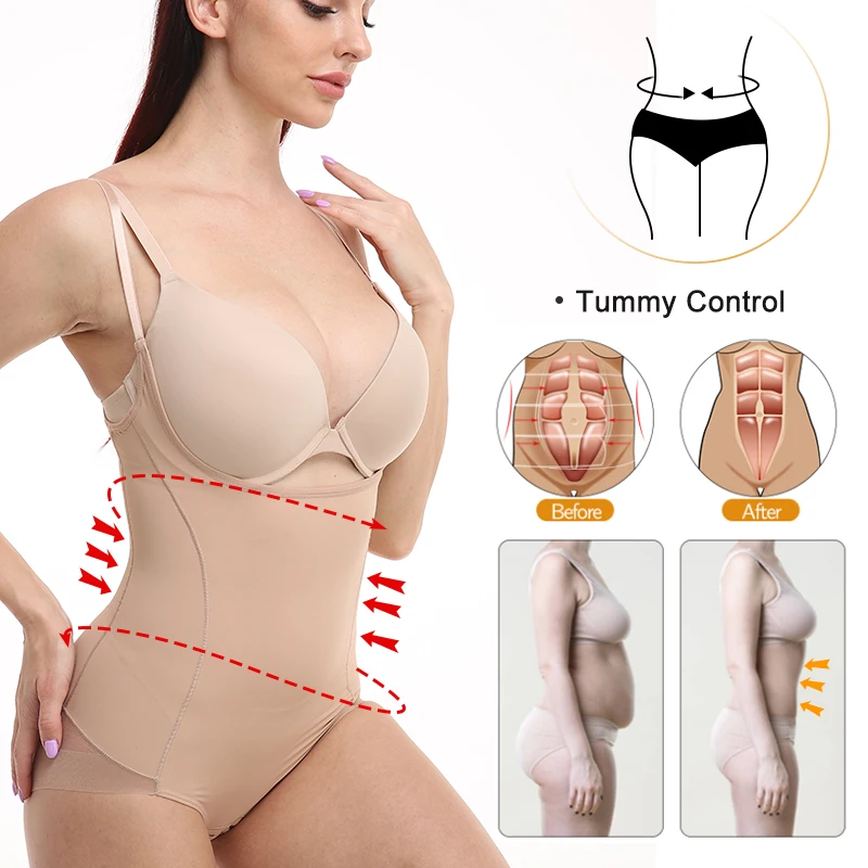 Women Shapewear Tummy Control Bodysuit Waist Trainer Corset Body Shaper Underwear Compression Slimming Sheath