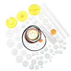 82x Gear kit assortimento di ingranaggi fai da te accessori Set cinghia dell'albero Set fai da te giocattolo varie boccole della cinghia dell'asse del cambio per Robot giocattolo per auto a motore