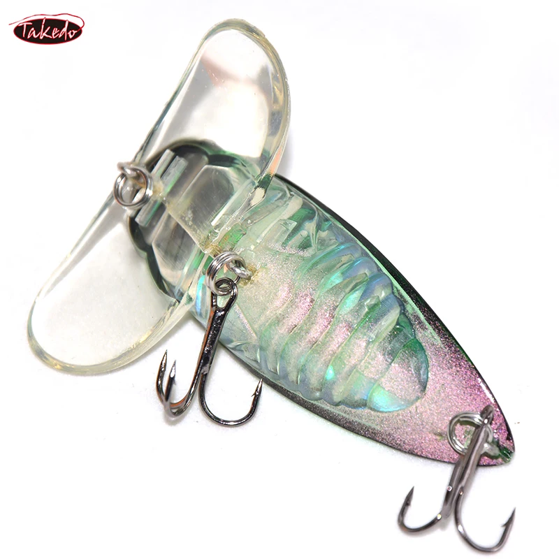 TAKEDO RL15 Topwater Wobbler Cicada Bait Bionic Insect Bait Popper Fly Fishing Lure Cicada Wing Artificial Crankbait For Pike
