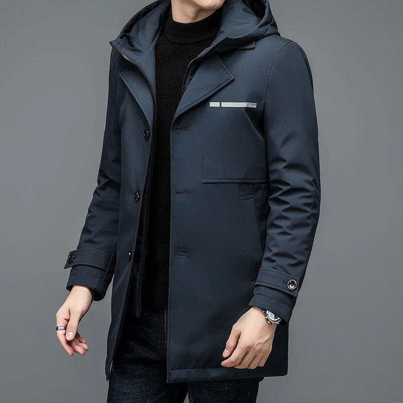 Batmo 2023 nova chegada inverno 90% pato branco para baixo casacos com capuz homens, masculino grosso quente parkas casaco casaco d6602