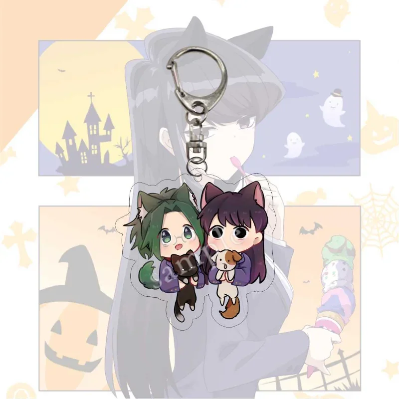 Komi Shoko Tadano Hitohito Popular Anime-related Acrylic Keychain School Bag Pendant Lanyard Keychain Anime Keychain Collection