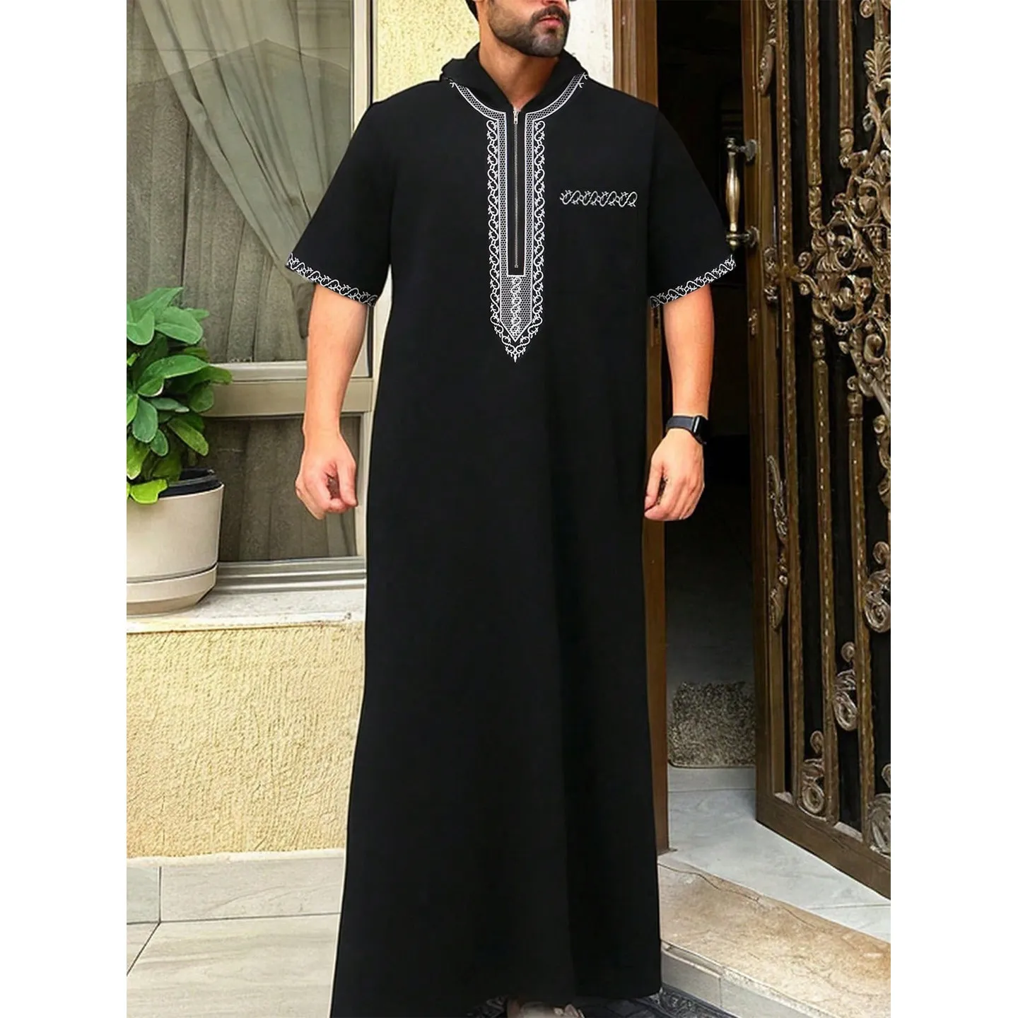 Hooded black c