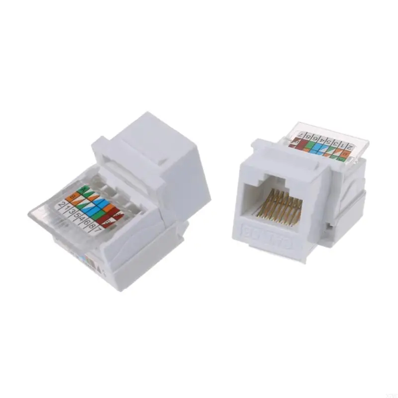 N7MC Socket Wall Plate 2Ports Cat6 RJ45 Female to Female Connector