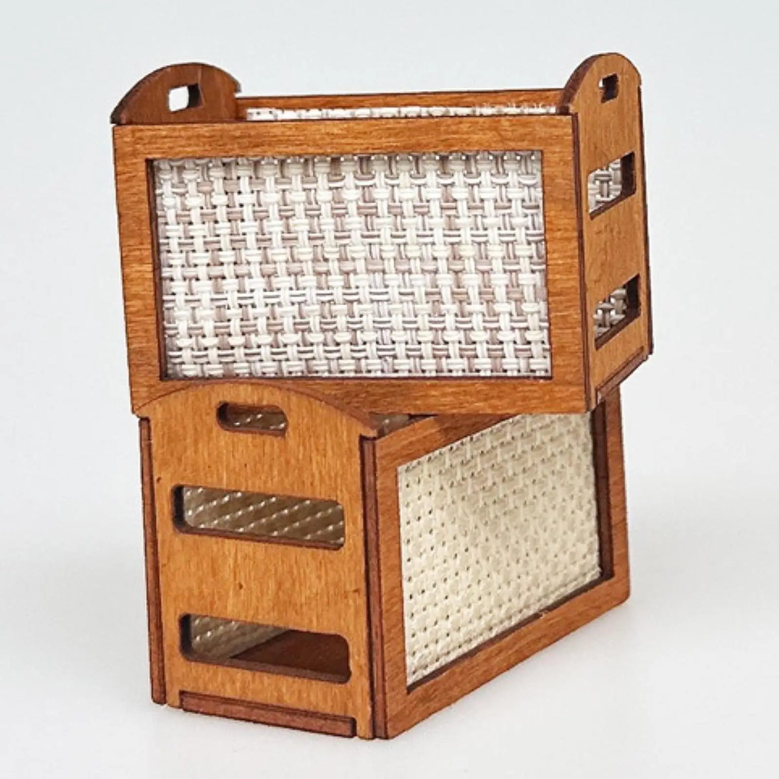 

Dollhouse Storage Basket 1/12 Decoration Birthday Gifts Furniture Wooden Pretend Play Toy Classic Storage Rack Accessory Playset