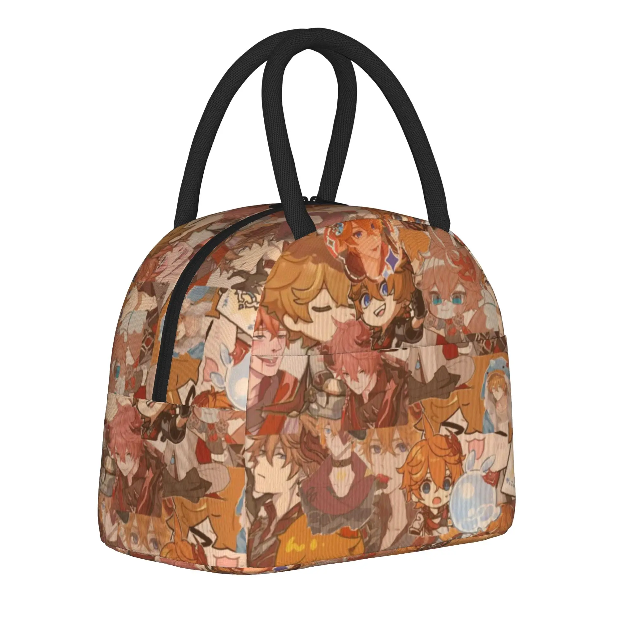 Insulated Lunch Bag Tartaglia Childe Genshin Impact Merch  Food Box INS Trendy Cooler Thermal Lunch Box For Work