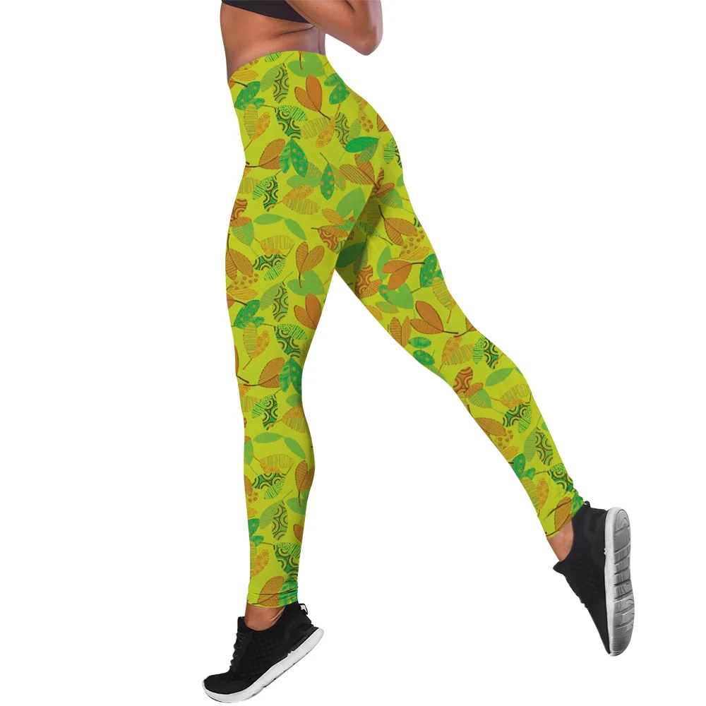 MSIEESO Mode Femmes Leggings Leon Jour Coeur Imprimé Legging Yoga Pantalon Jogging Fitness Vêtements De dehors S-7XL