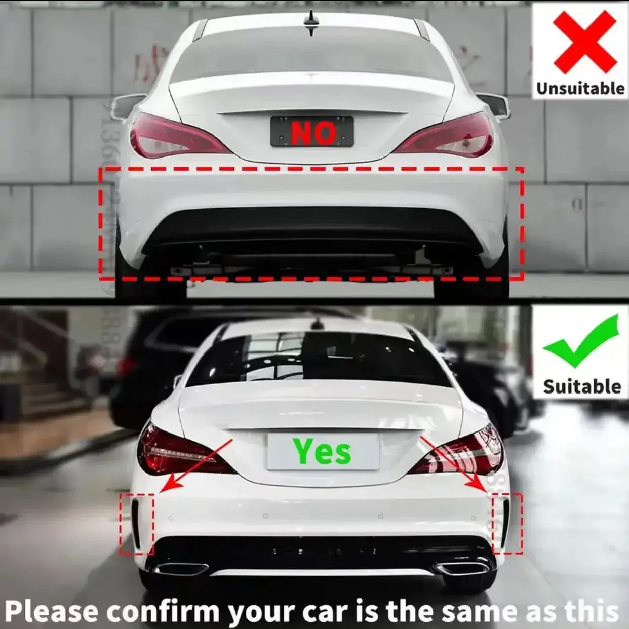 For Mercedes Benz CLA Class W117 C117 CLA220 CLA250 Sport CLA45 AMG Sedan 2016-2019 Car Rear Bumper Lower Diffuser Lip Splitter