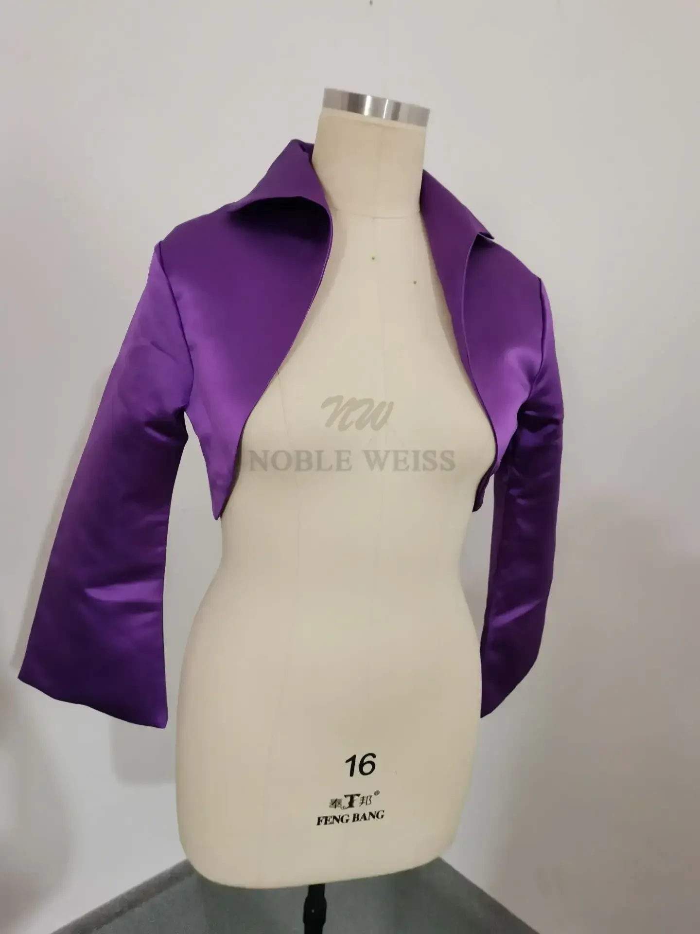 3/4 Long Sleeve wedding jacket satin bolero jackets for Bridal Party Coat Bridal Jacket Customized