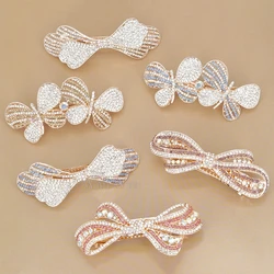Women's Hair Clip 8CM Spring Hairpin Shiny Flower Rhinestone Fashion Hair Accessories Headwear For Women Hair Barrette Y0517