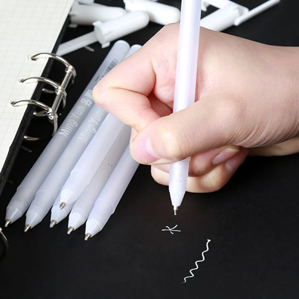 

6 Pcs White Oil Based Paint Pen Markers Tips that Works on Glass Wood Metal Rubber Rocks Stone Arts Crafts Tools