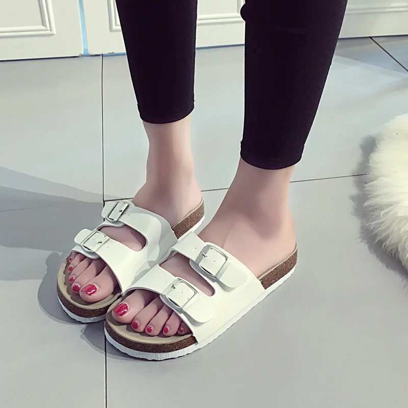 FZNYL 2022 New Summer Beach Cork Slippers Casual Double Buckle Non-slip Clogs Slides Women Slip on Flip Flop Shoes traf zapatos