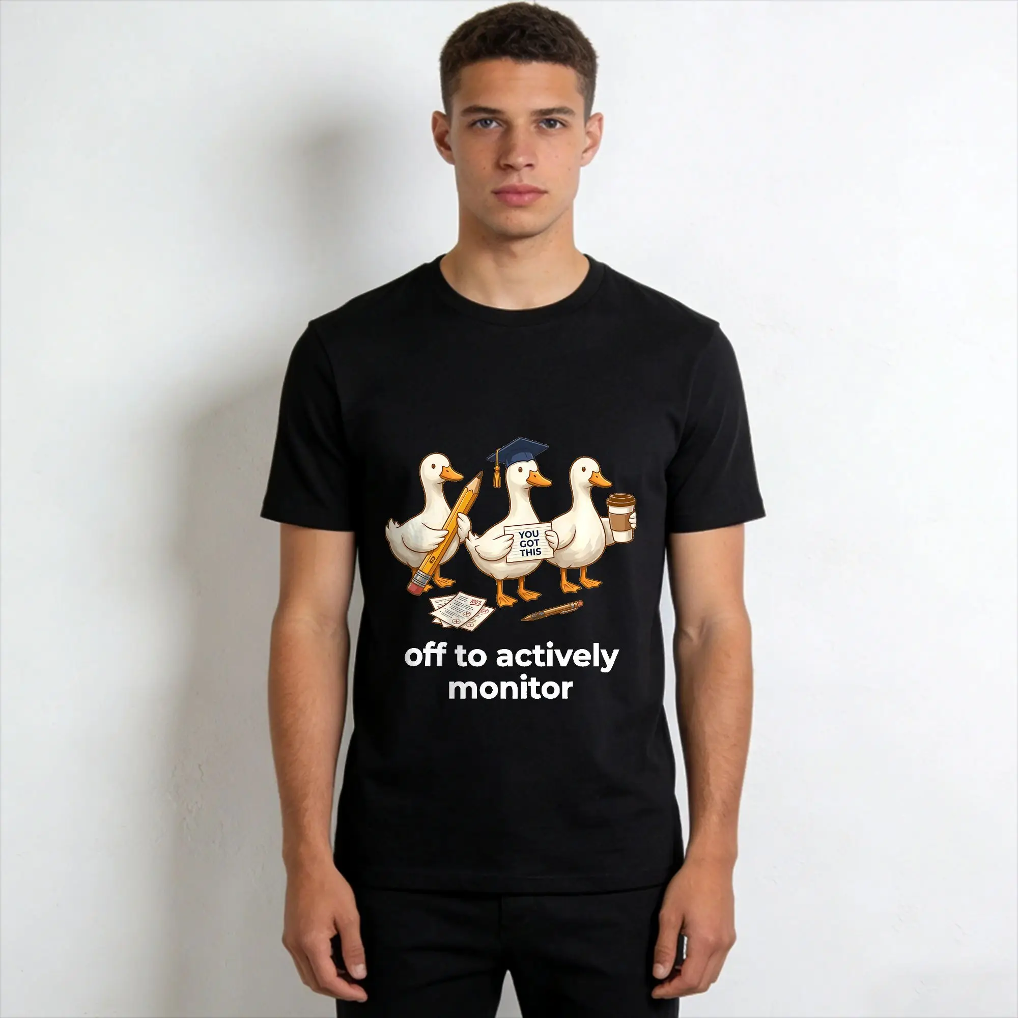 Off to Actively Monitor Teacher Testing Day Raccoon Meme 100 Cotton T Shirt Summer  Vintage T-Shirts O-Neck  Tee Shirt Clothes