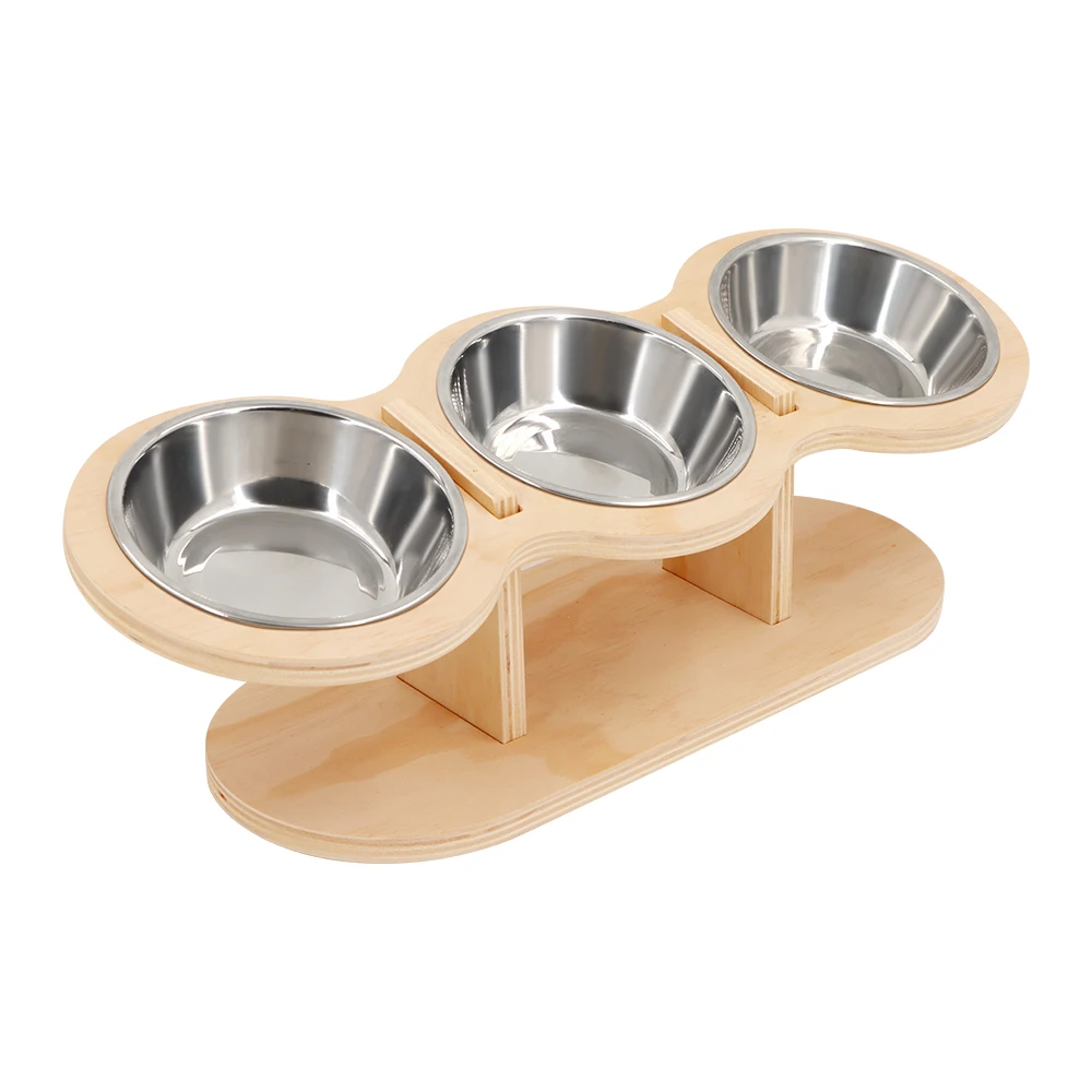 Cat Food Bowls 15° Tilted Pet Bowls for Cats Puppy Small Dogs Raised Adjustable Cat Bowl  Feeder  with 3 Stainless Steel Bowls view 6