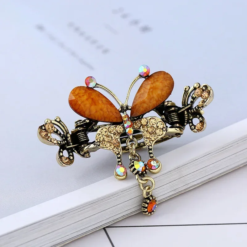 1Pc Retro Rhinestone Flower Hair Clips Elegant Women Barrettes Hairclips Hairpins Beauty Hair Barrette Hairgrip Hair Accessories