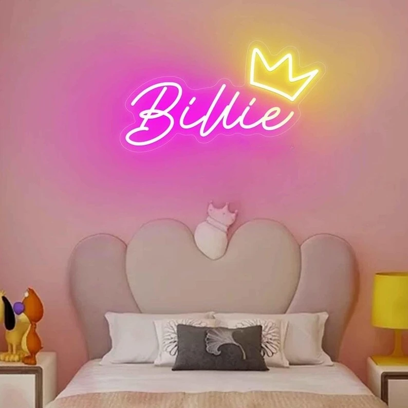 

Customizable Neon Sign With crown, USB Powered Personalized Wall Decor for Room, Wedding, Birthday Ideal Gift Custom Neon Signs
