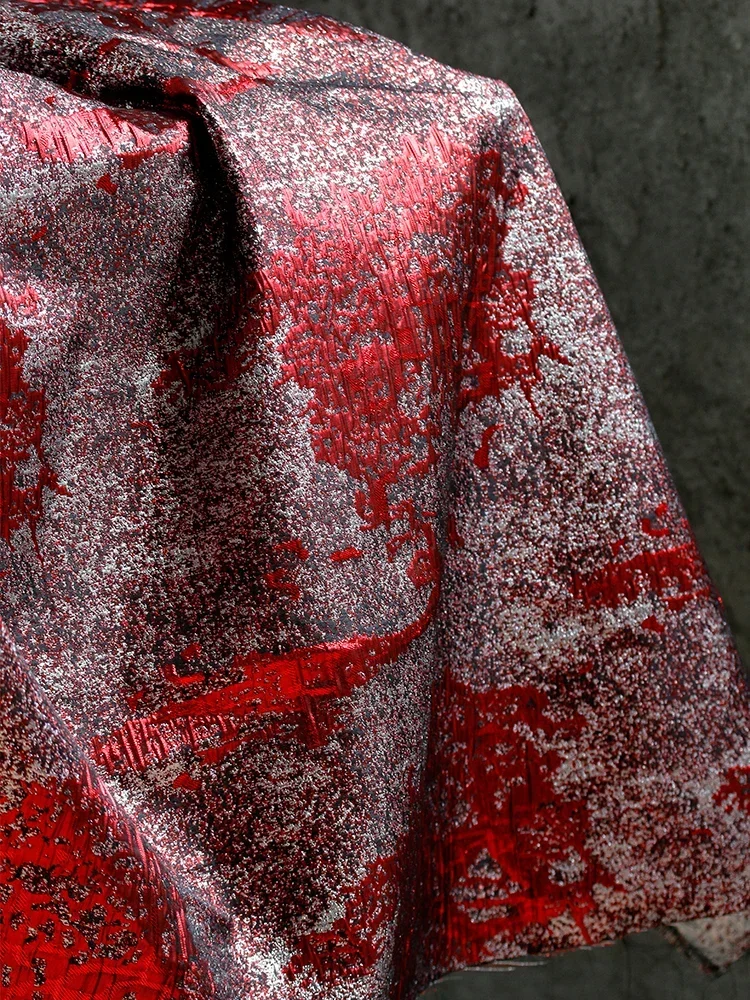 Imagem -05 - Tecido Jacquard Vermelho para Faça Você Mesmo Material Poliéster Tecido para Costura Sobretudo e Calças Tecidos de Pano de Moda por Metro Atacado